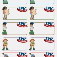 Epic Explorers Name Stickers